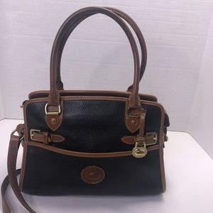 Vintage Dooney & Bourke Black Shoulder Bag With Long Strap